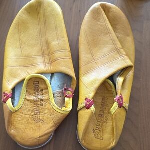 Yellow Leather Flats by